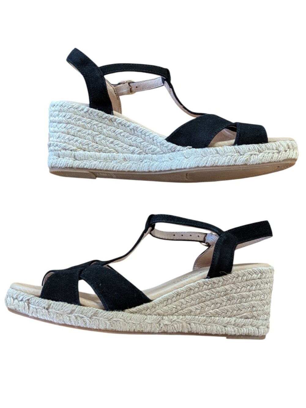 Fosco Espadrille Wedge Sandals Black Size 39 - Picture 4 of 11
